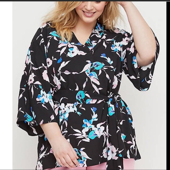 🌺NWT LANE BRYANT 14/16 or 22/24 TROPICAL FLORAL TOP - Picture 10 of 12